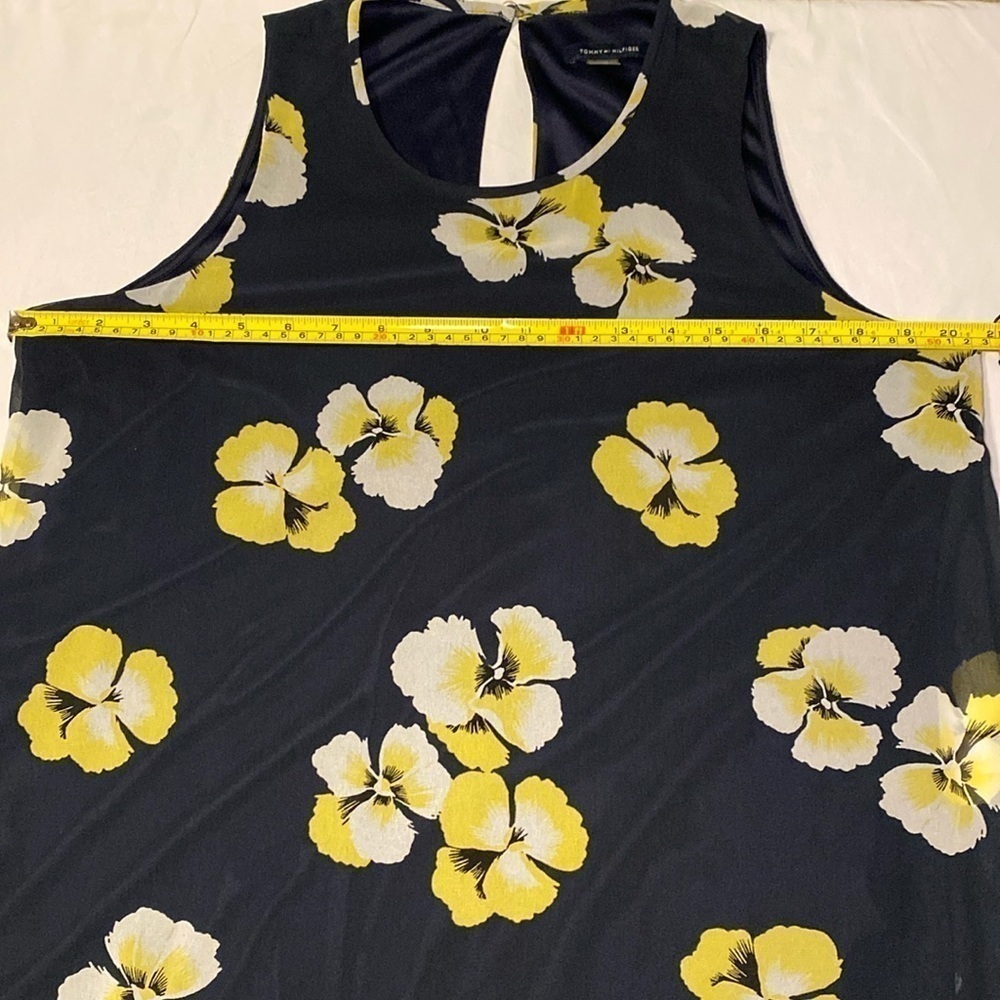 Tommy Hilfiger Women’s Sky Captain Navy & Yellow Floral Shift Dress Size 12 NWOT - Picture 7 of 12